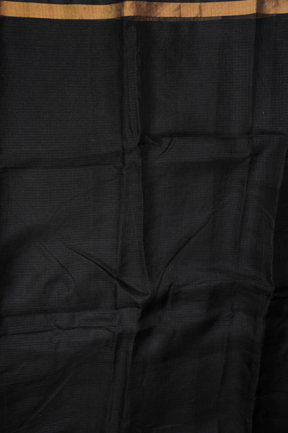 Silk Kota Plain Saree - Black