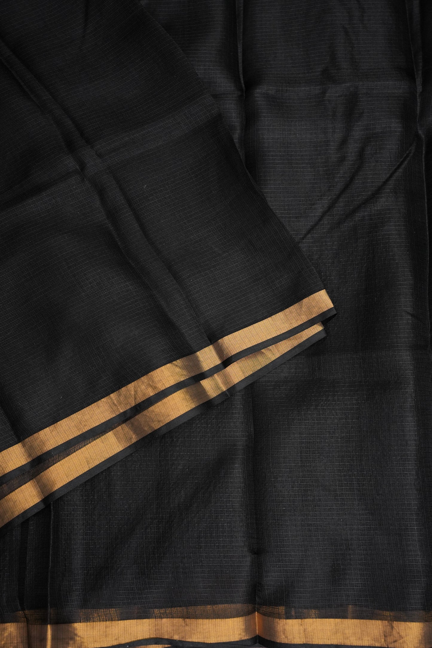 Silk Kota Plain Saree - Black