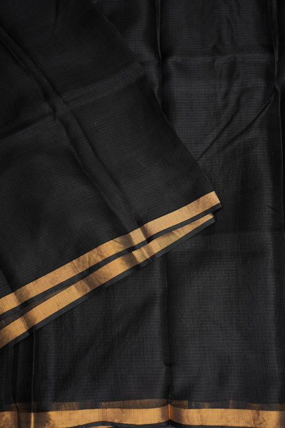 Silk Kota Plain Saree - Black
