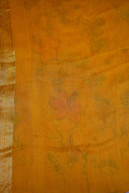 Soft Matka Banarasi Saree with Needle Design Work – Mustard Yellow