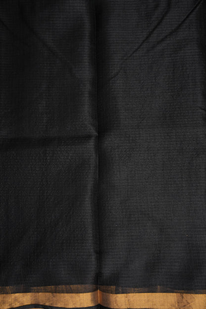 Silk Kota Plain Saree - Black