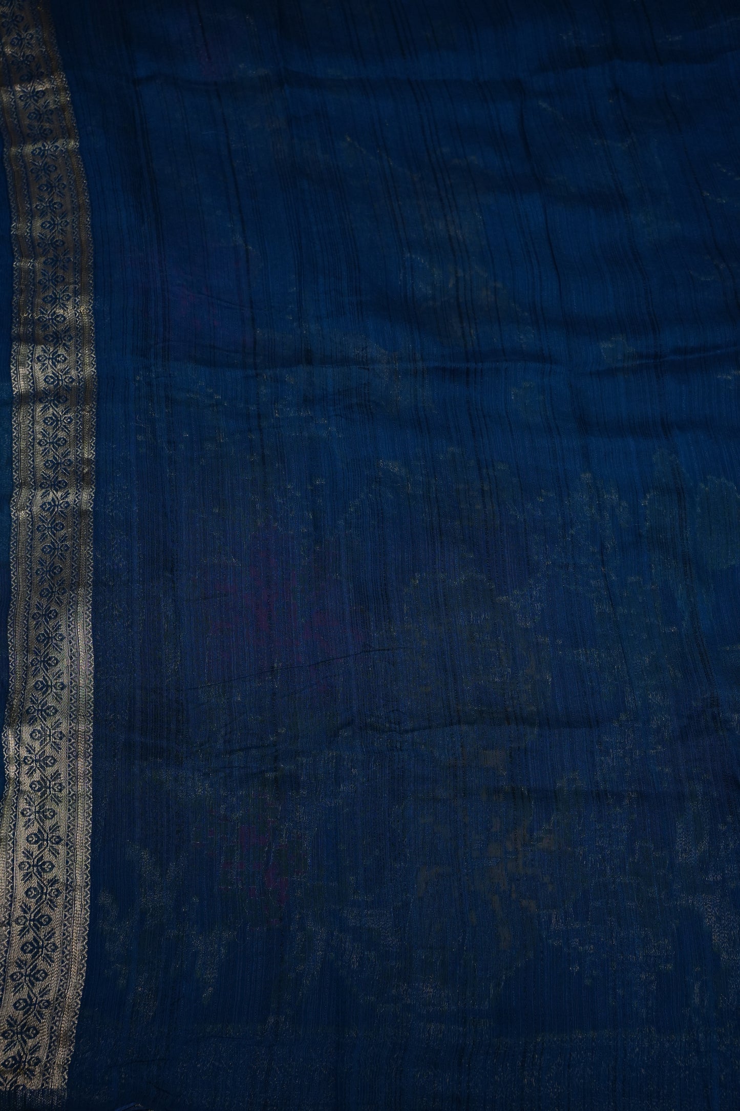 Soft Matka Banarasi Saree with Needle Design Work – Peacock Blue
