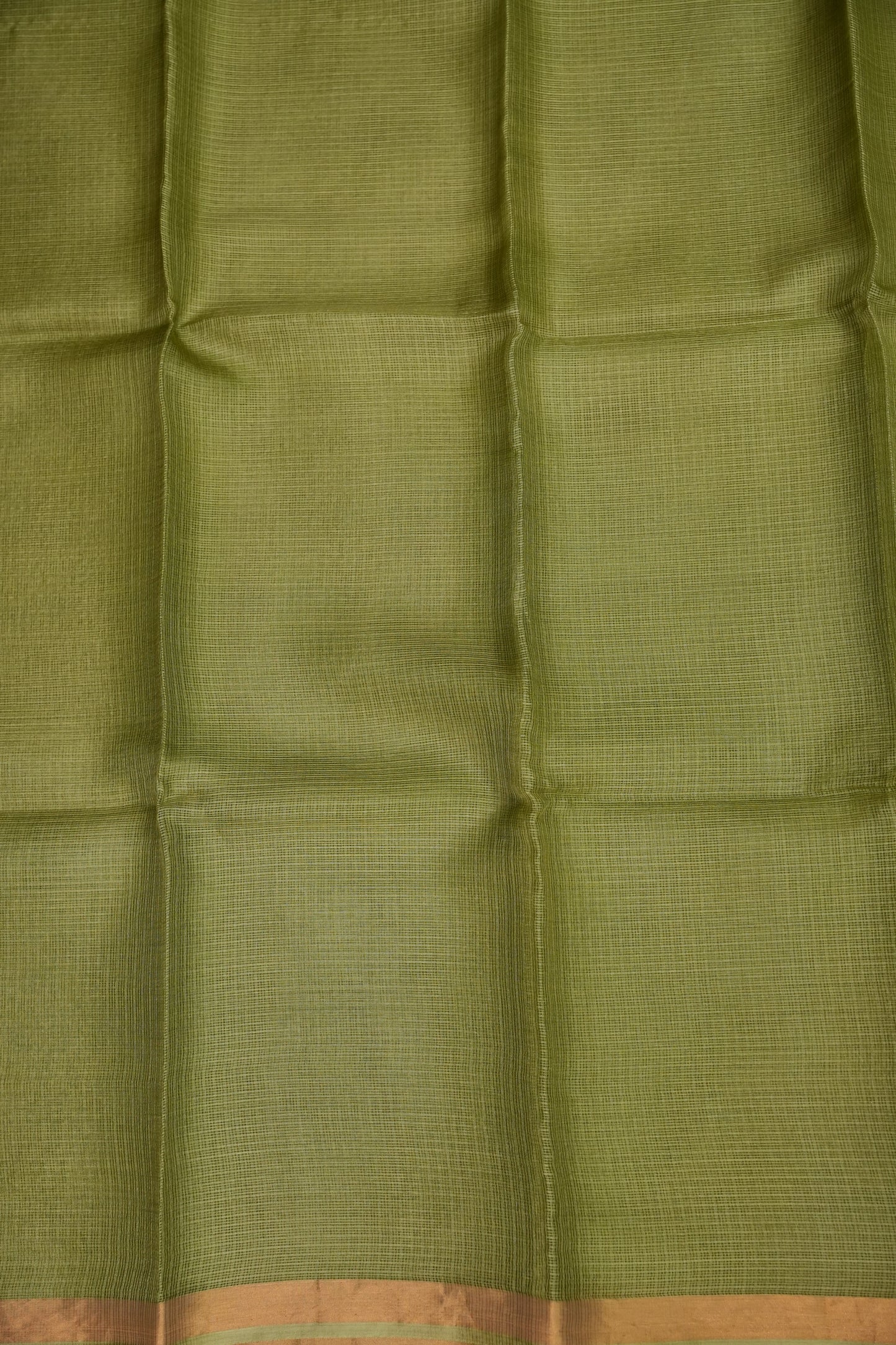 Silk Kota Plain Saree - Sage Green