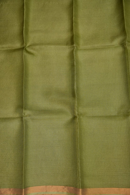 Silk Kota Plain Saree - Sage Green