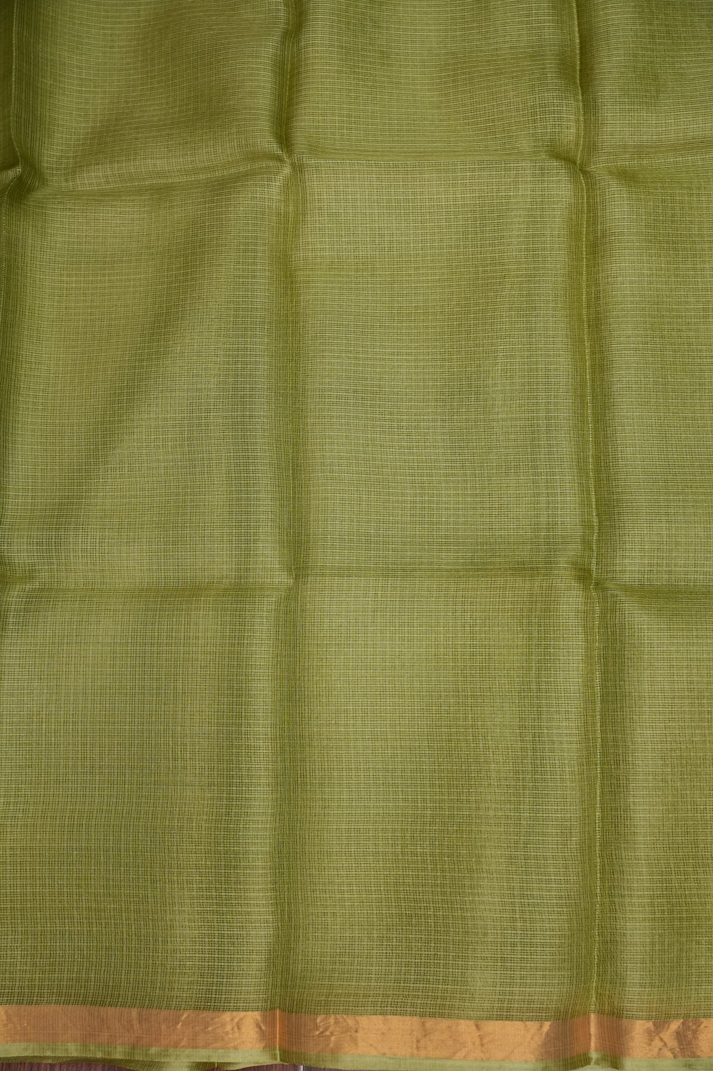 Silk Kota Plain Saree - Sage Green