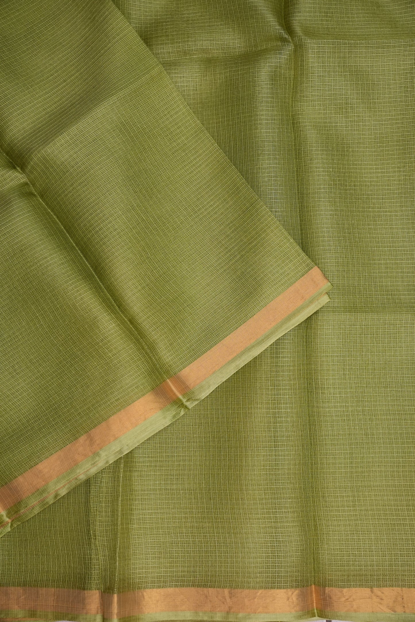Silk Kota Plain Saree - Sage Green