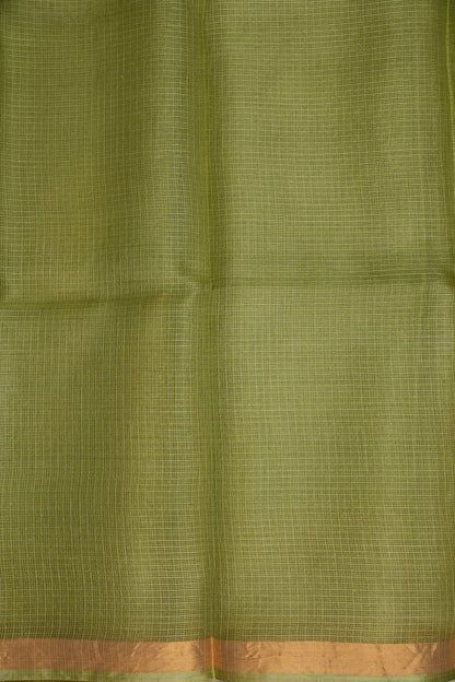 Silk Kota Plain Saree - Sage Green
