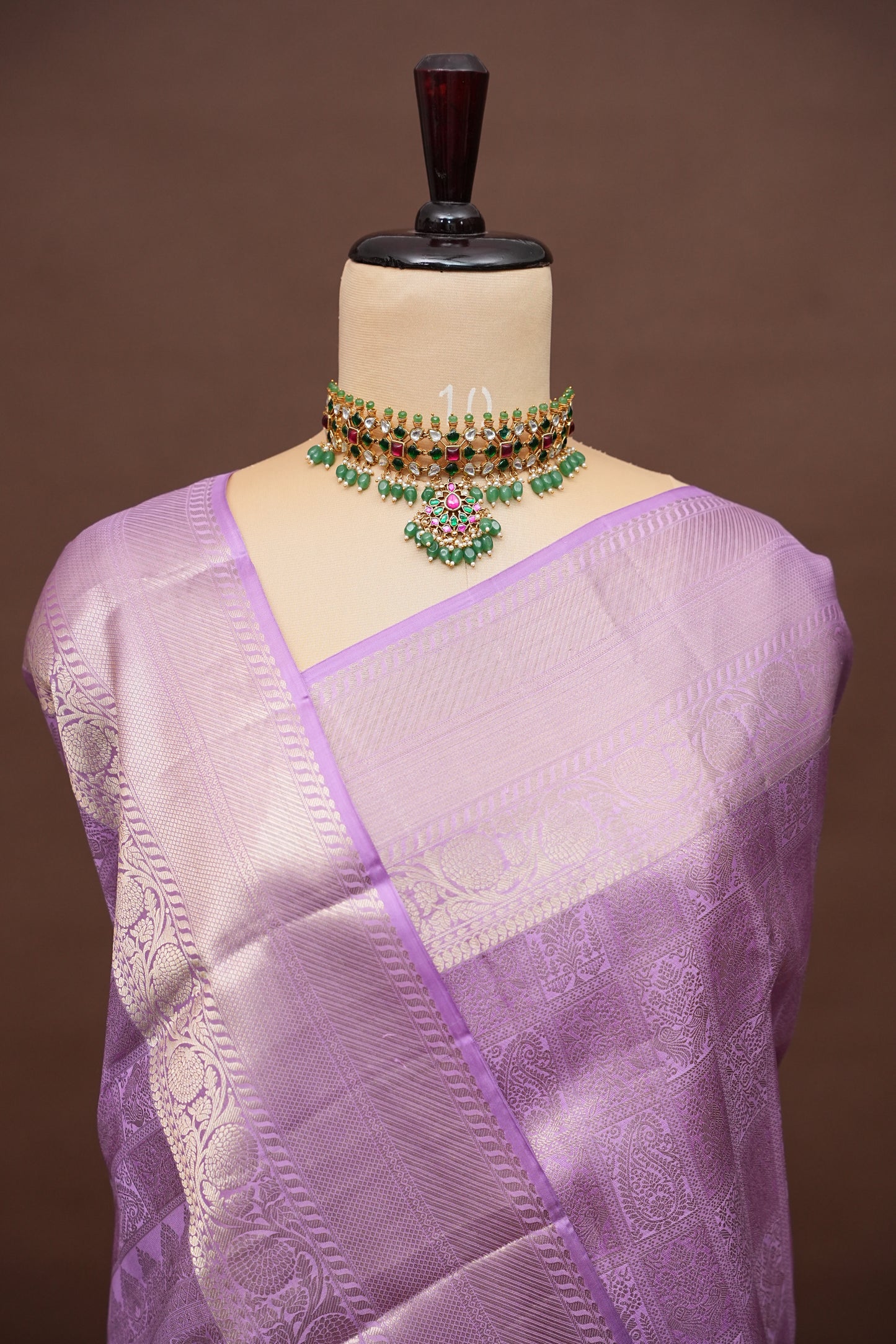 Lavender Fully Brocade Pure Kanchipuram Silk Saree|Silk Mark Certified