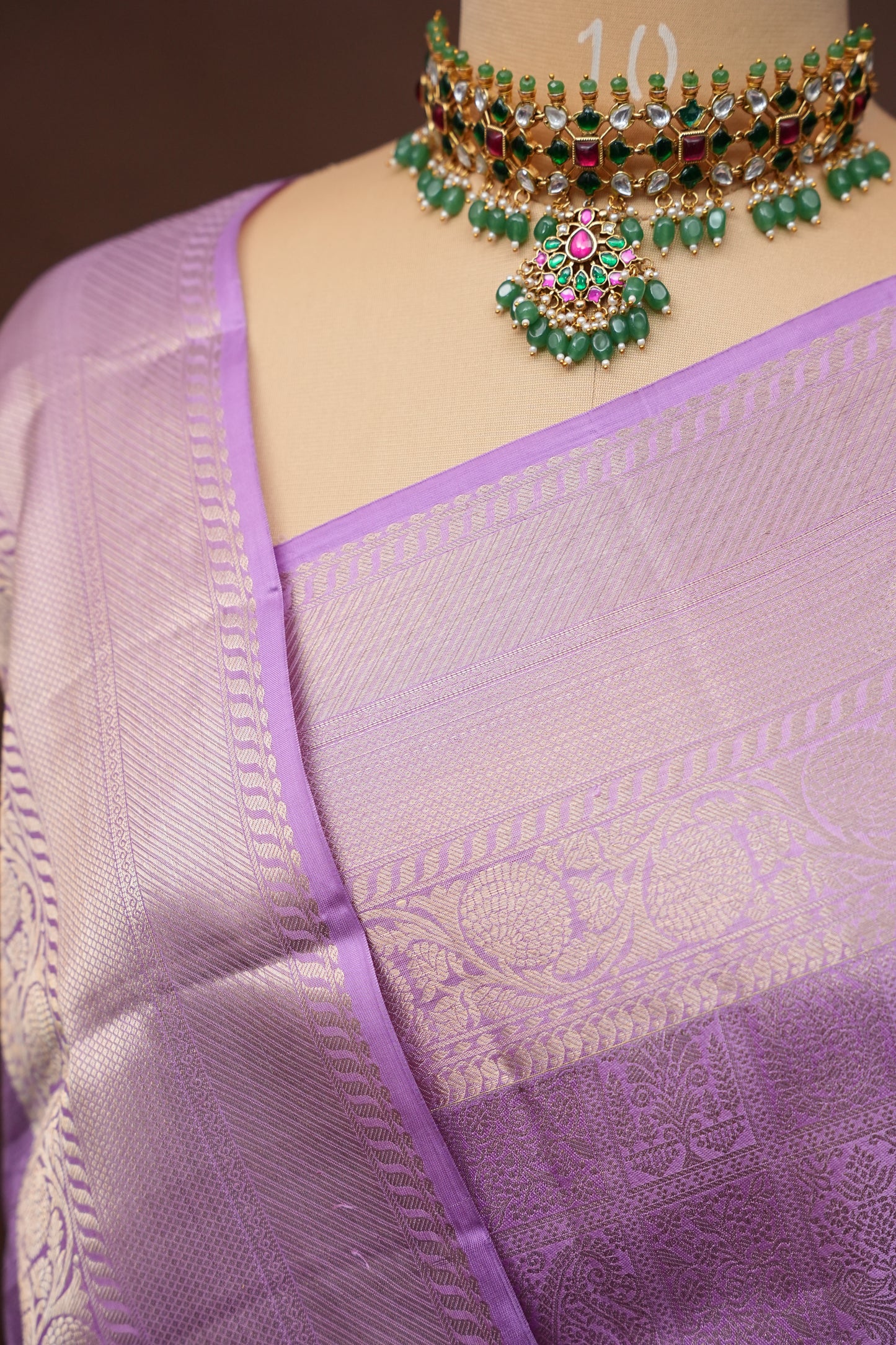 Lavender Fully Brocade Pure Kanchipuram Silk Saree|Silk Mark Certified