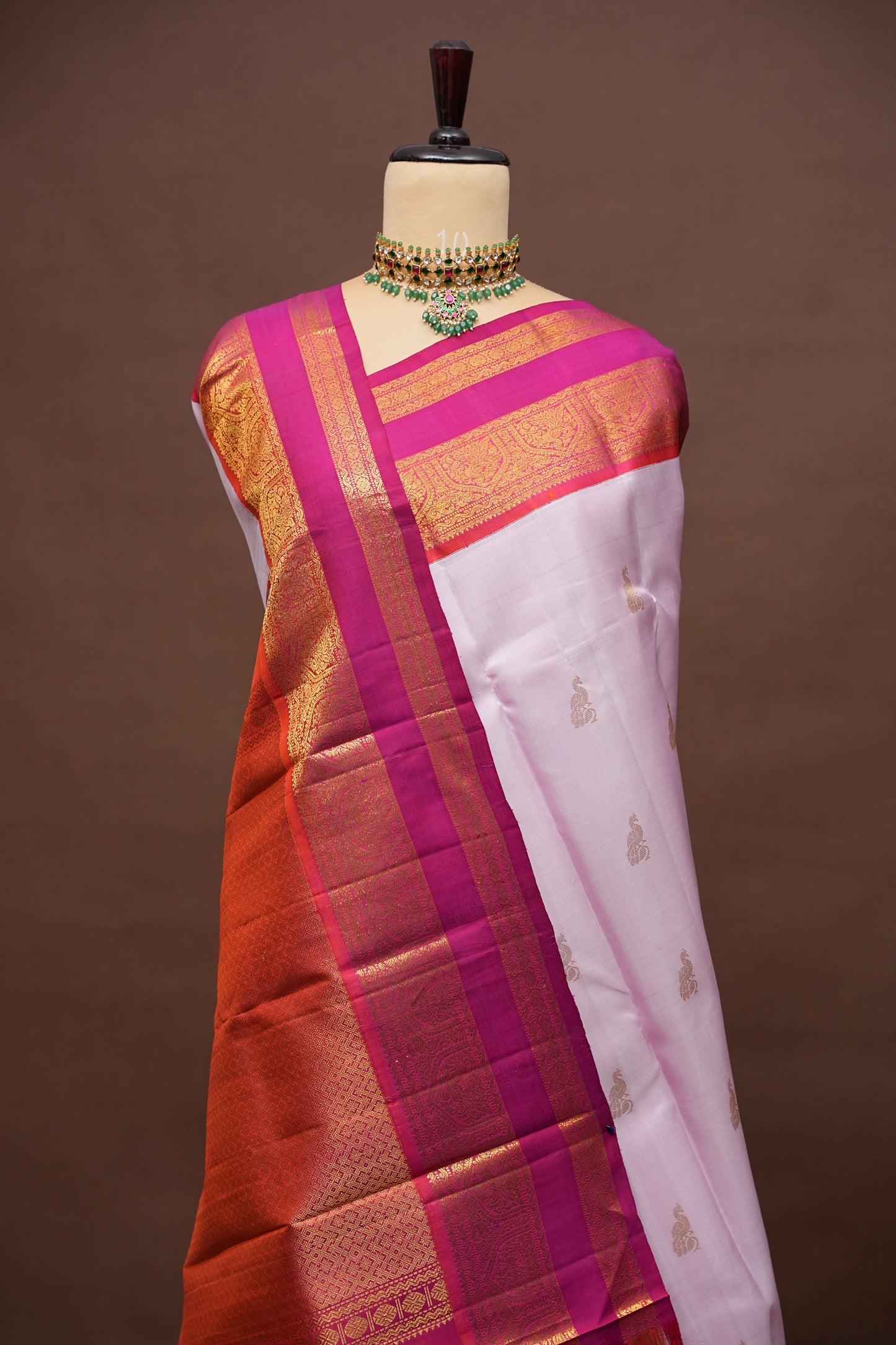 Baby Pink & Dark Pink Pure Kanchipuram Silk Saree|Silk Mark Certified