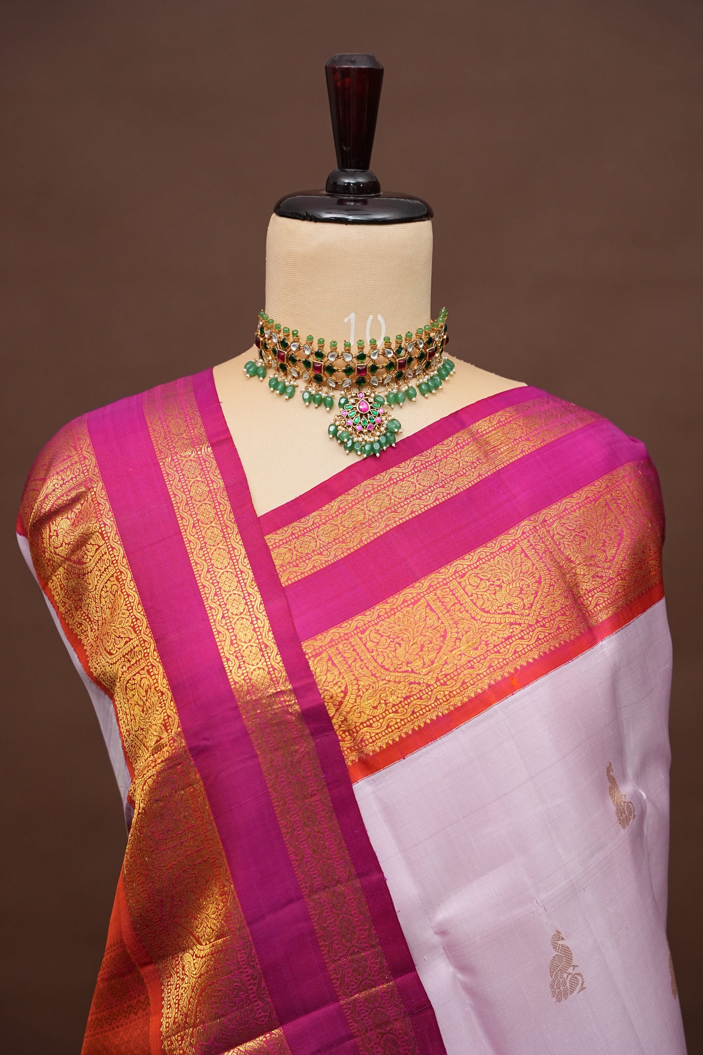 Baby Pink & Dark Pink Pure Kanchipuram Silk Saree|Silk Mark Certified