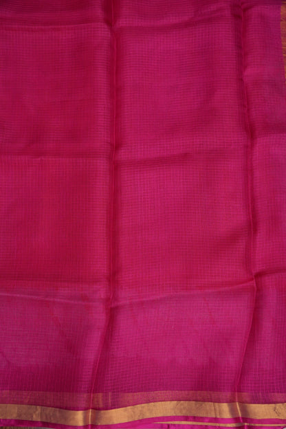 Silk Kota Shibori Tie & Dye Saree - Orange and Pink