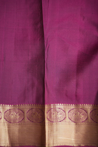 Bottle Green & Magenta Pure Kanchipuram Silk Saree|Silk Mark Certified