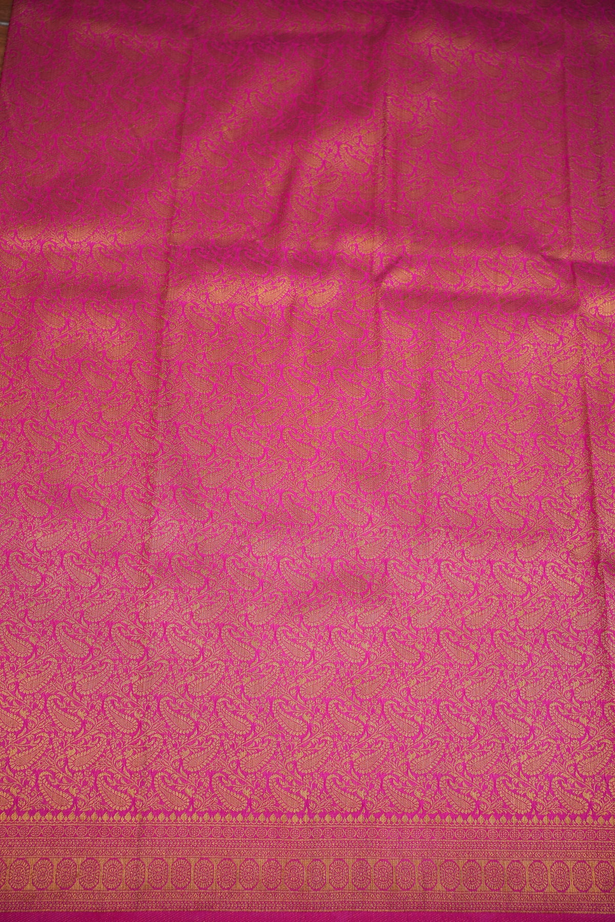 Soft Banarasi Semi Silk Saree with Full Brocade Body – Pink & Antique Gold