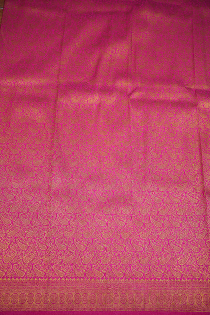 Soft Banarasi Semi Silk Saree with Full Brocade Body – Pink & Antique Gold