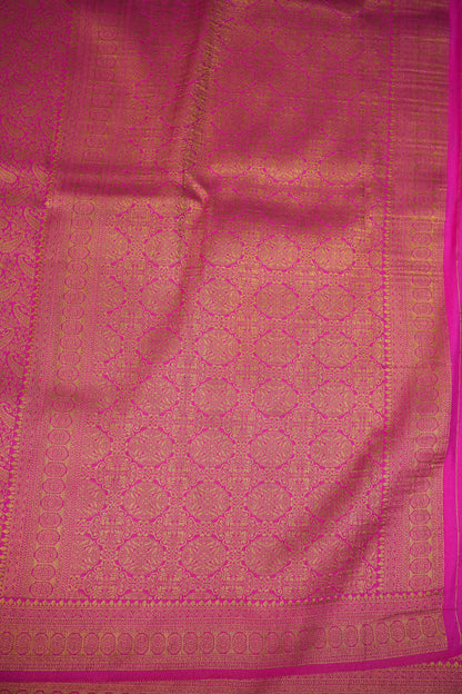 Soft Banarasi Semi Silk Saree with Full Brocade Body – Pink & Antique Gold