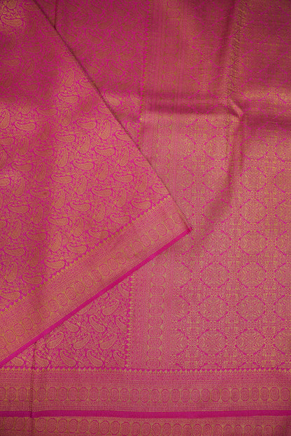 Soft Banarasi Semi Silk Saree with Full Brocade Body – Pink & Antique Gold