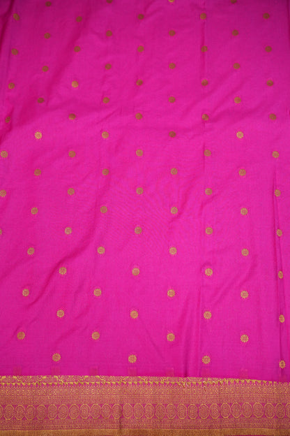 Soft Banarasi Semi Silk Saree with Full Brocade Body – Pink & Antique Gold