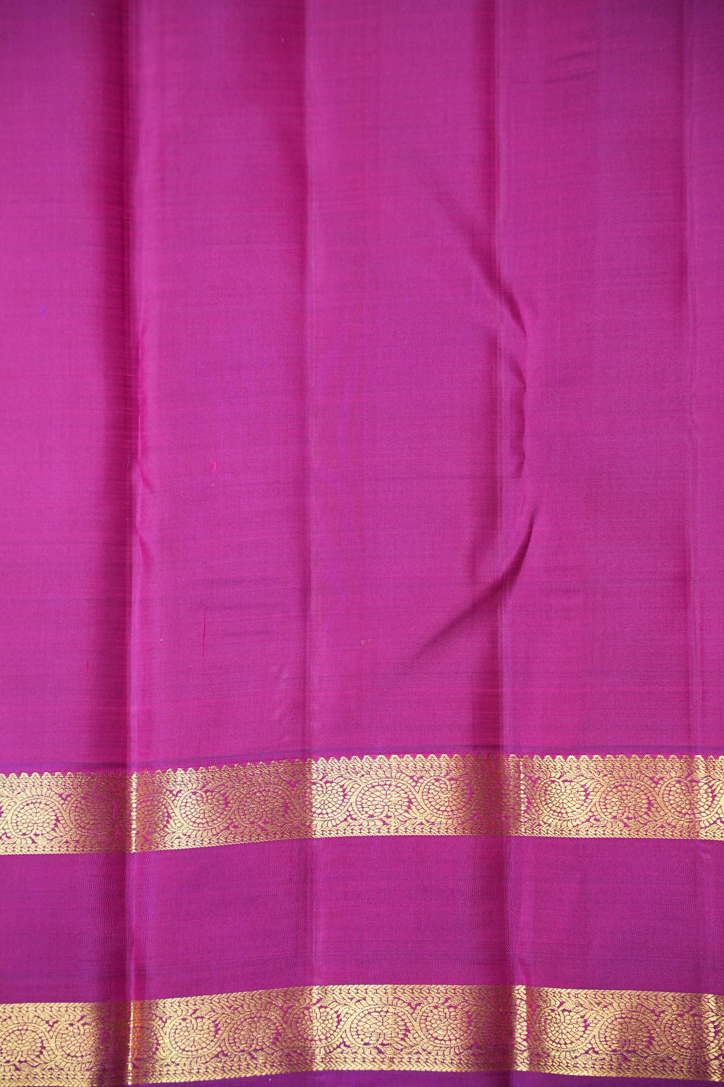 Peach & Magenta Pure Kanchipuram Silk Saree with Rich Zari Border|Silk Mark Certified