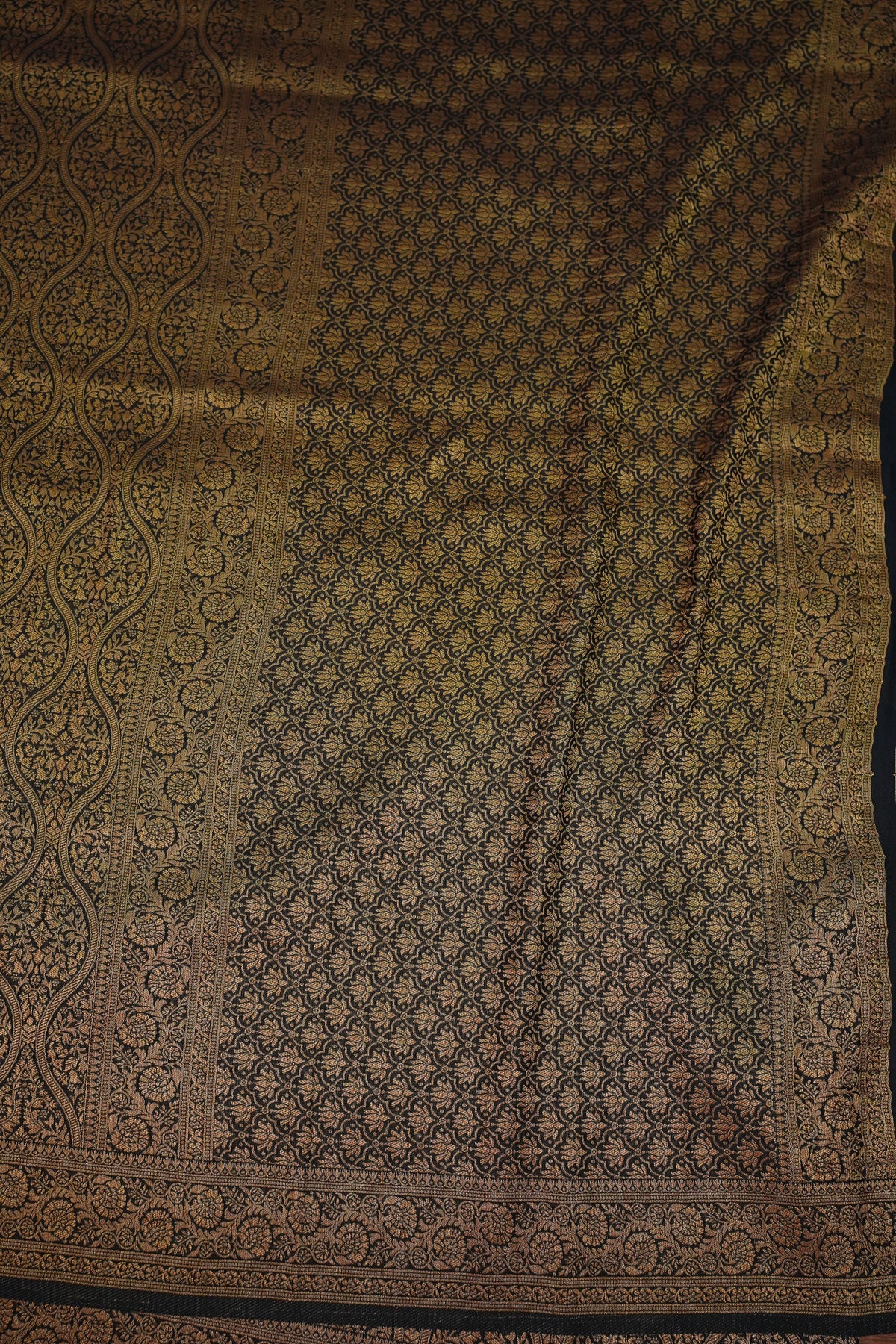 Soft Banarasi Semi Silk Full Brocade Saree – Black