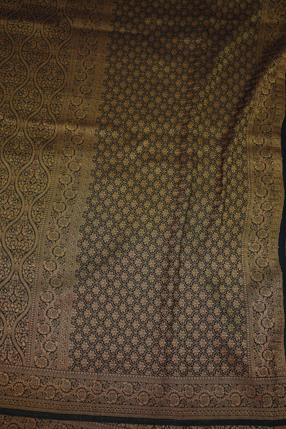 Soft Banarasi Semi Silk Full Brocade Saree – Black