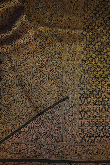 Soft Banarasi Semi Silk Full Brocade Saree – Black