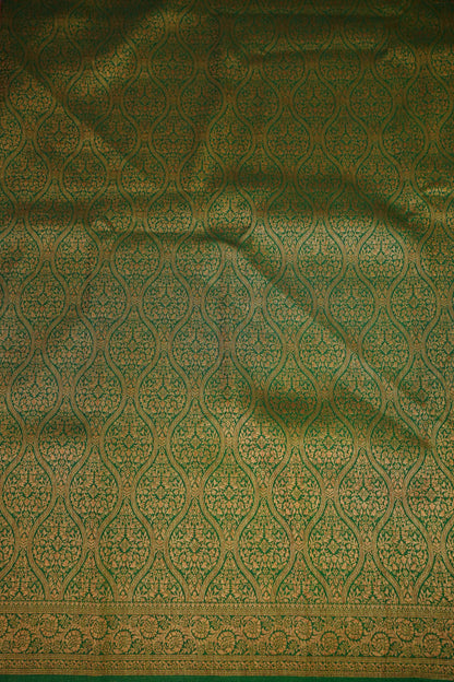Soft Banarasi Semi Silk Saree with Full Brocade Body – Green & Antique Gold