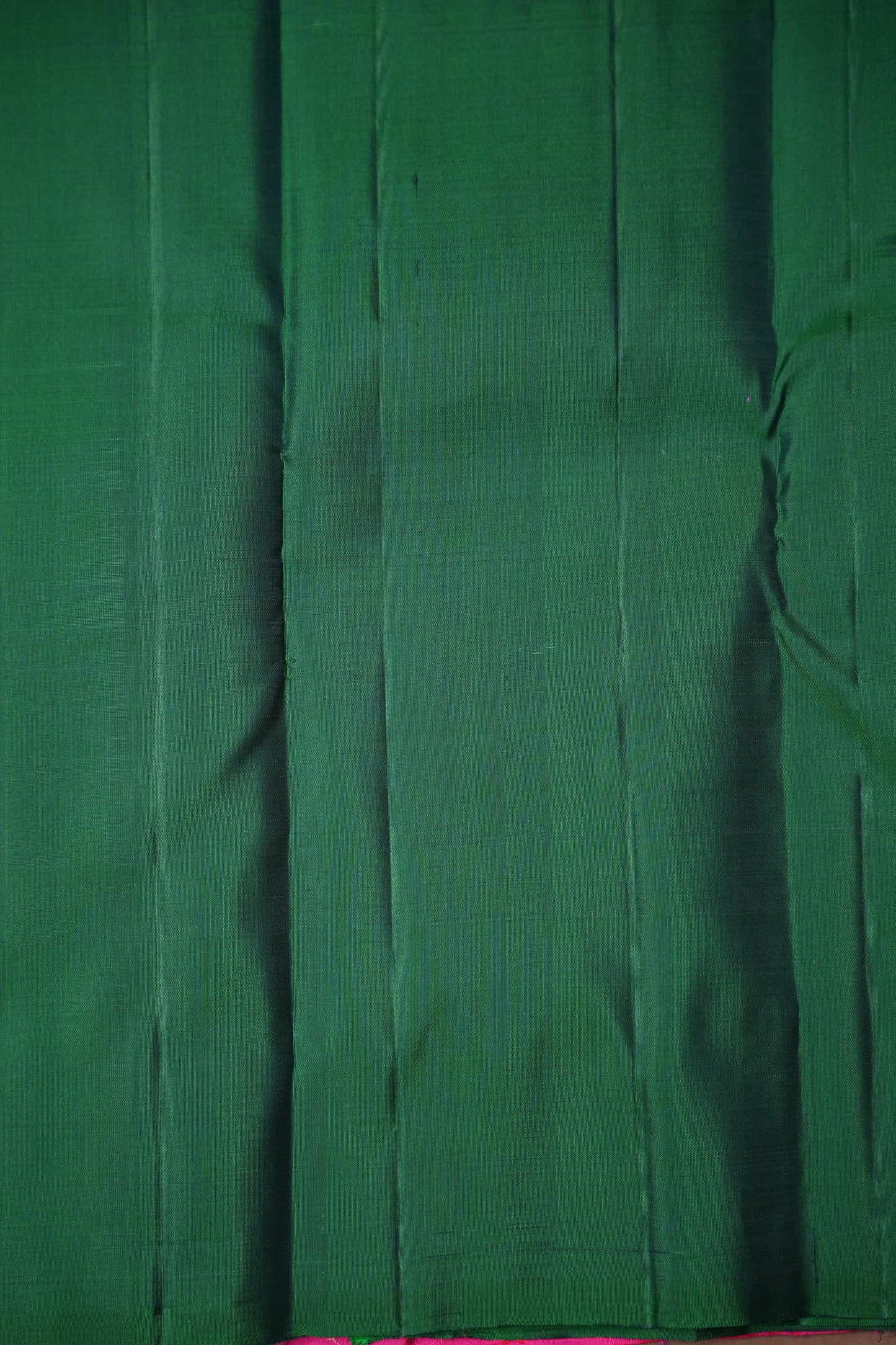 Rani Pink & Green Pure Kanchipuram Silk Saree with Zari Checks Pallu | Silk Mark Certified