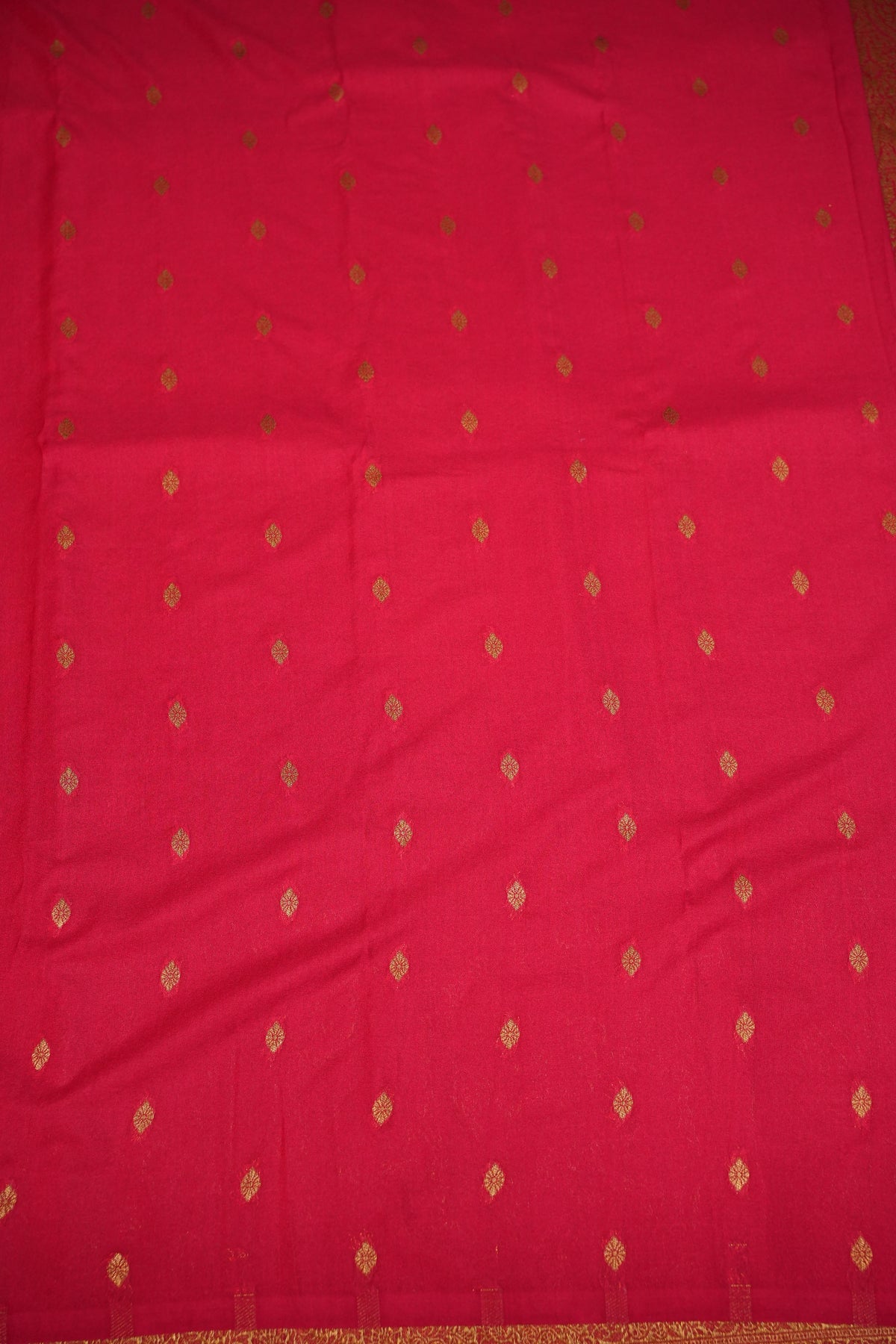 Soft Banarasi Semi Silk Saree with Full Brocade Body – Red & Antique Gold