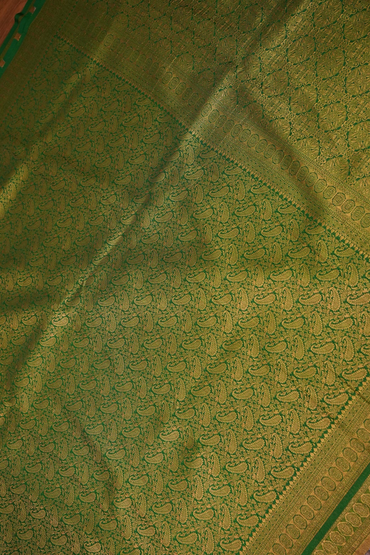 Soft Banarasi Semi Silk Full Brocade Saree – Green
