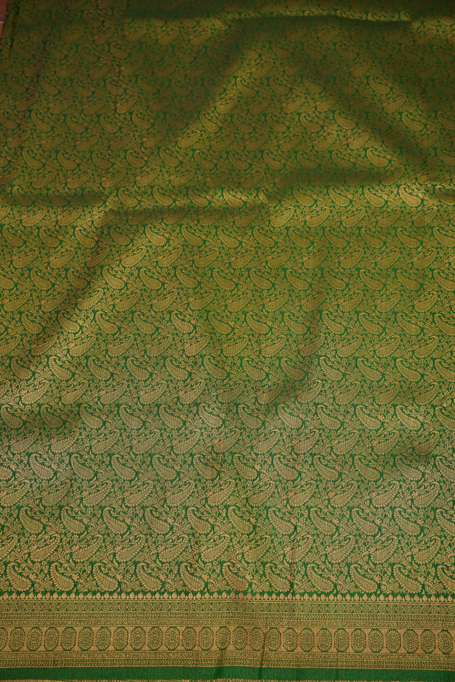 Soft Banarasi Semi Silk Full Brocade Saree – Green