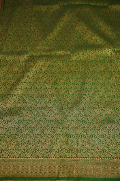 Soft Banarasi Semi Silk Full Brocade Saree – Green