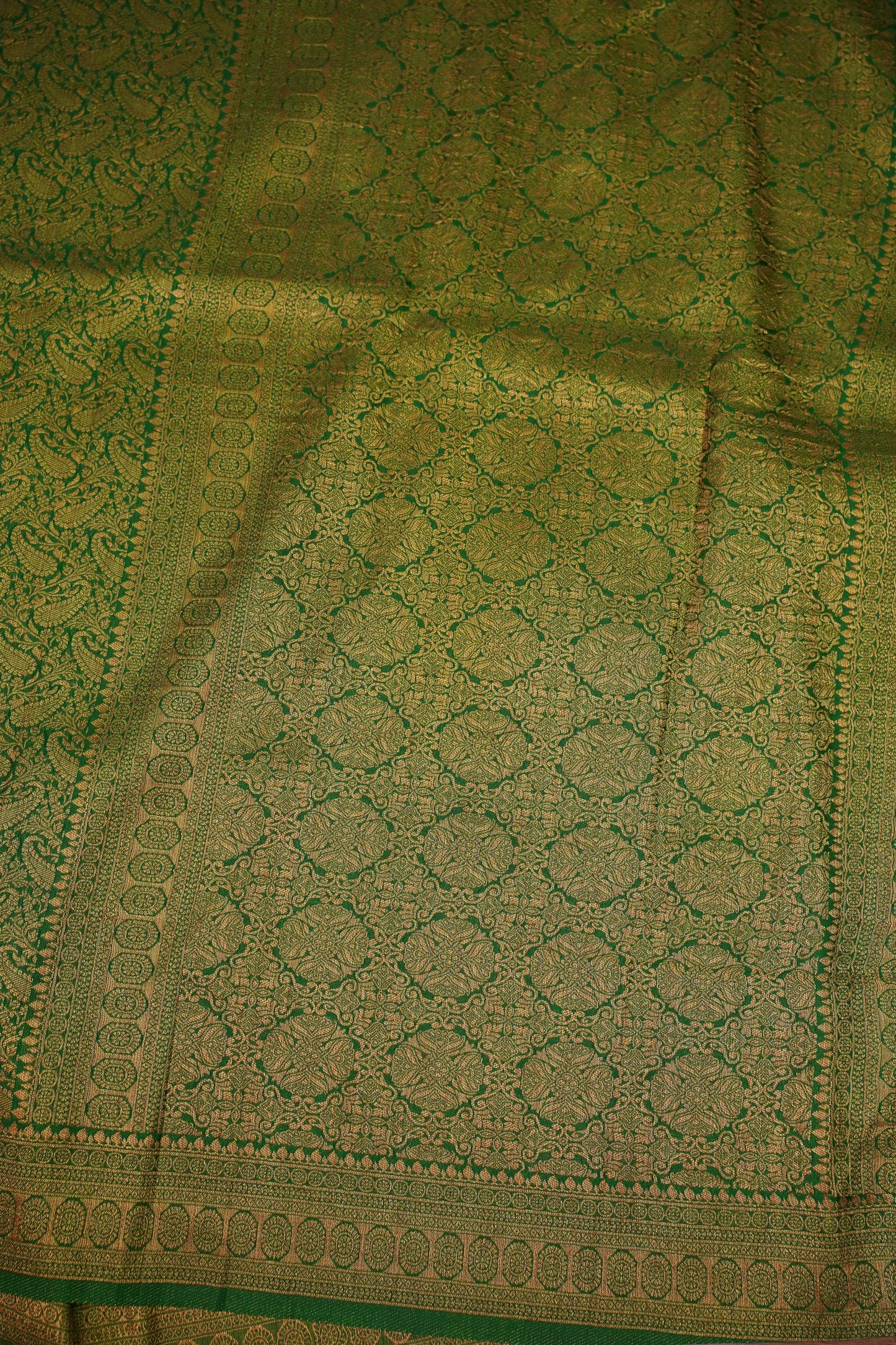 Soft Banarasi Semi Silk Full Brocade Saree – Green