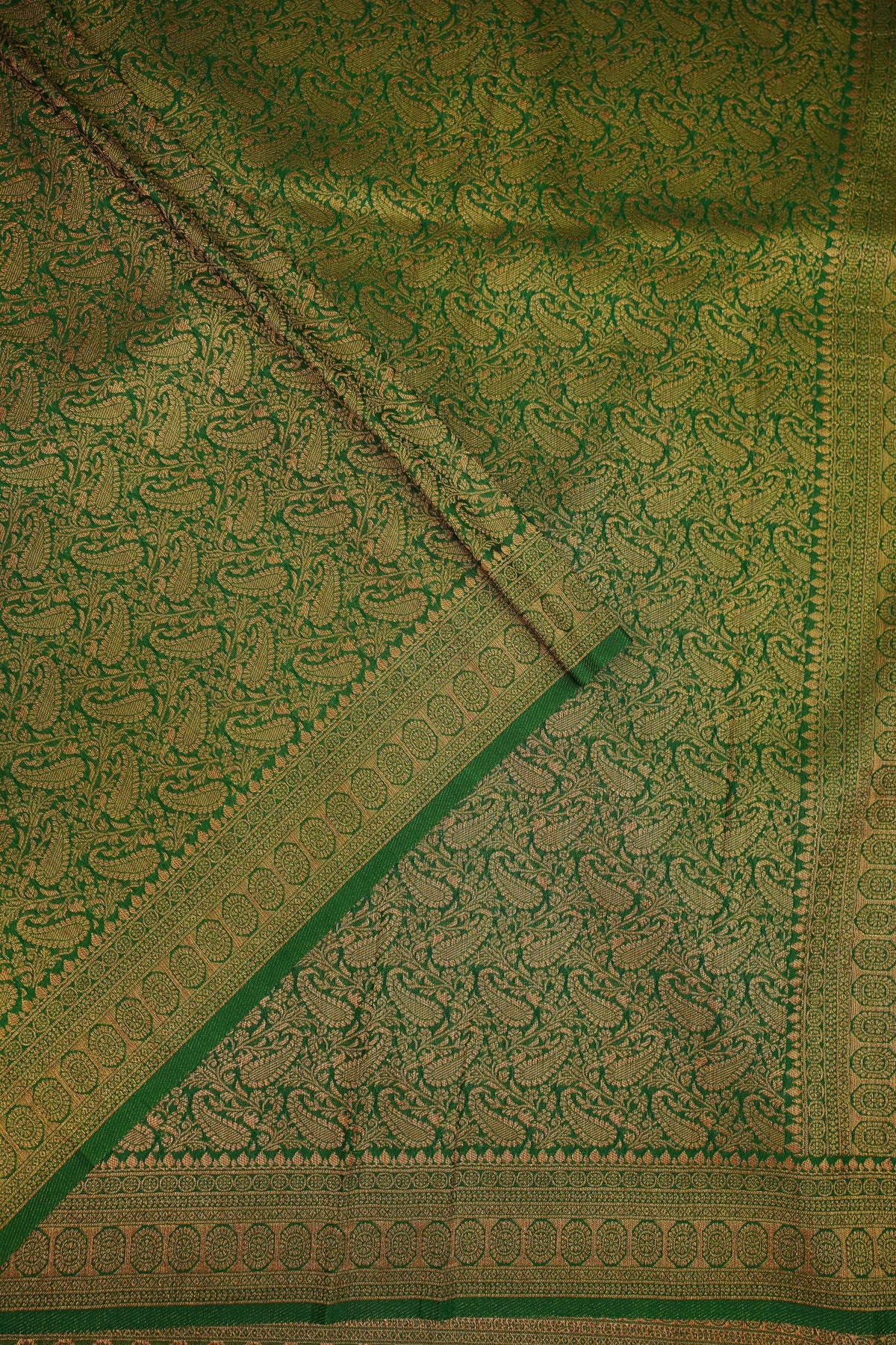 Soft Banarasi Semi Silk Full Brocade Saree – Green