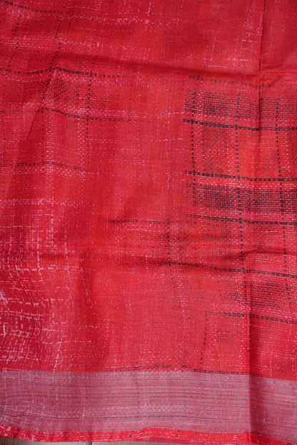 Digital Printed Pure Linen Saree - Grey