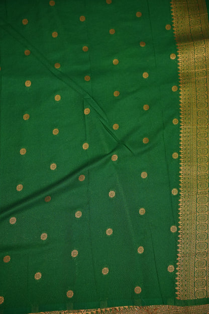 Soft Banarasi Semi Silk Full Brocade Saree – Green