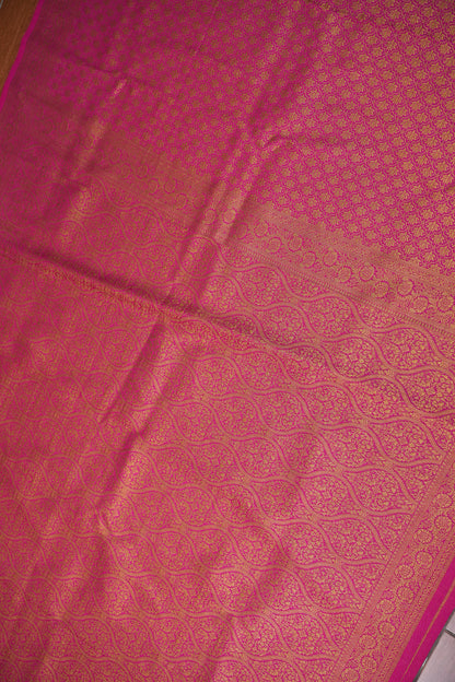 Soft Banarasi Semi Silk Full Brocade Saree – Rani Pink