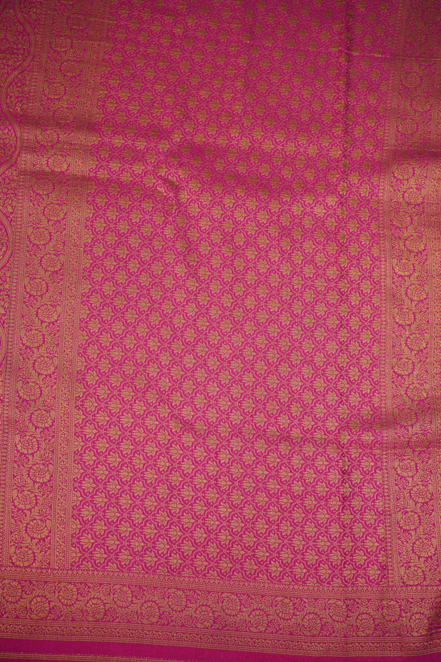 Soft Banarasi Semi Silk Full Brocade Saree – Rani Pink