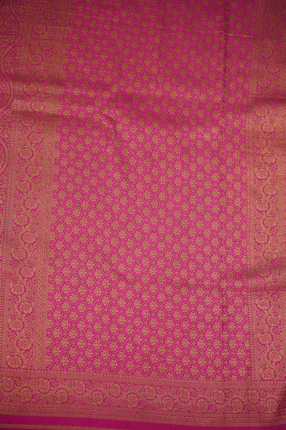 Soft Banarasi Semi Silk Full Brocade Saree – Rani Pink