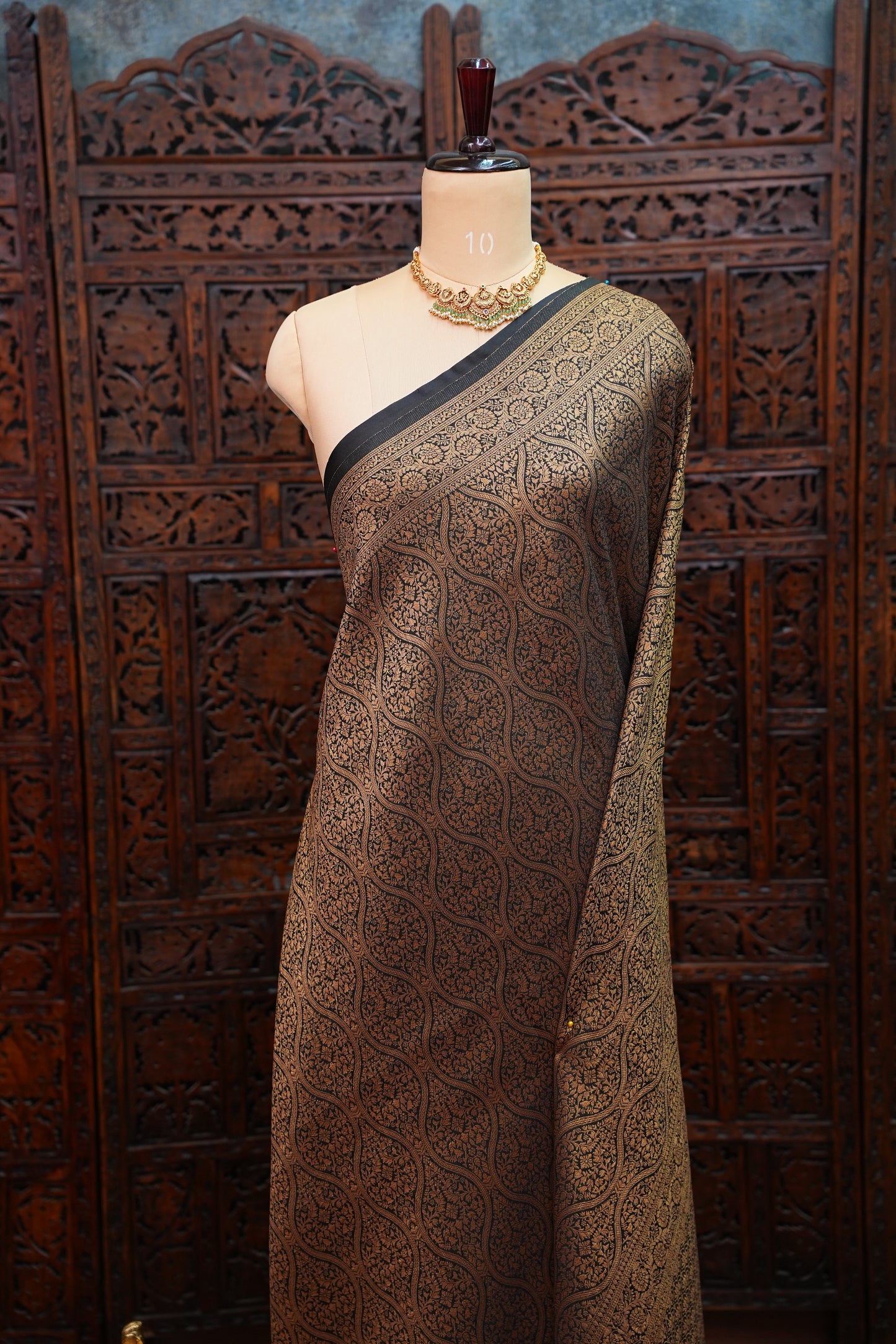 Soft Banarasi Semi Silk Full Brocade Saree – Black