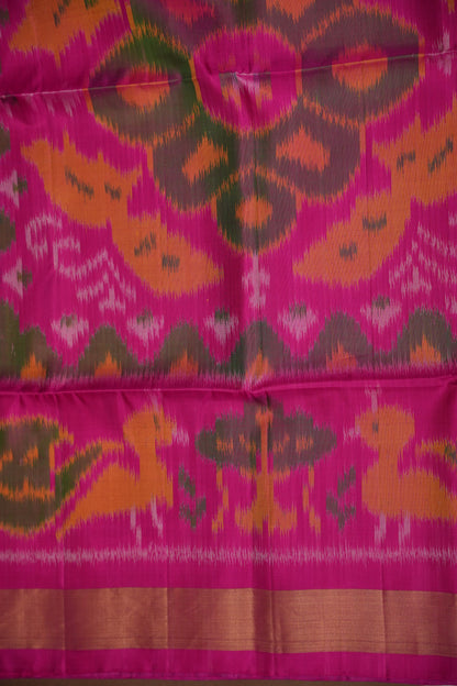 Pure Ikkat Soft Silk Saree – Royal Blue & Pink