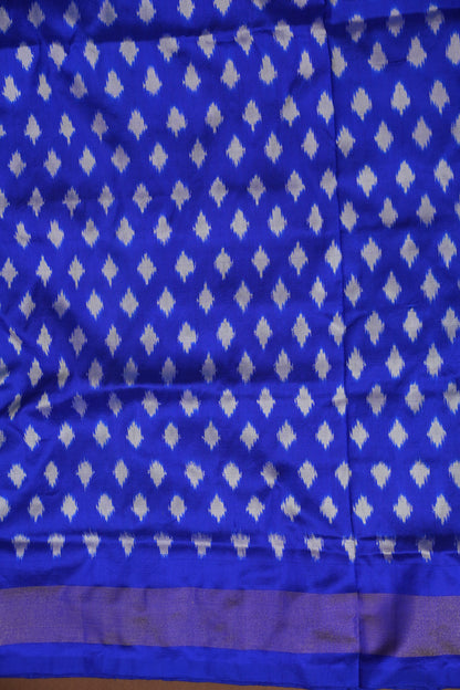 Pure Ikkat Soft Silk Saree - Green & Blue
