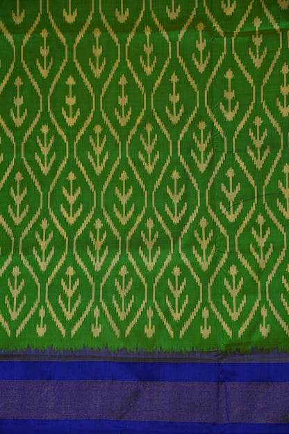 Pure Ikkat Soft Silk Saree - Green & Blue