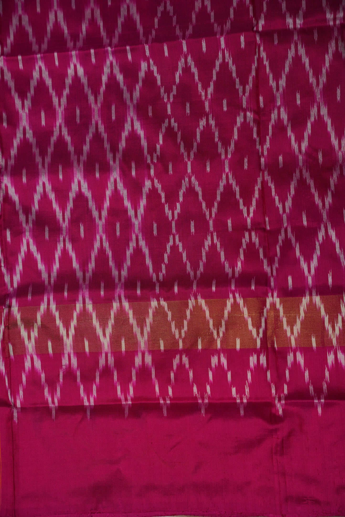Pure Ikkat Soft Silk Saree - Turquoise Blue & Rani Pink