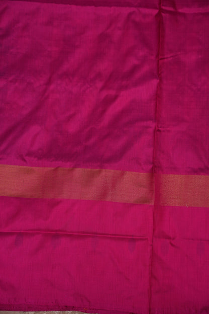 Pure Ikkat Soft Silk Saree - Turquoise Blue & Rani Pink