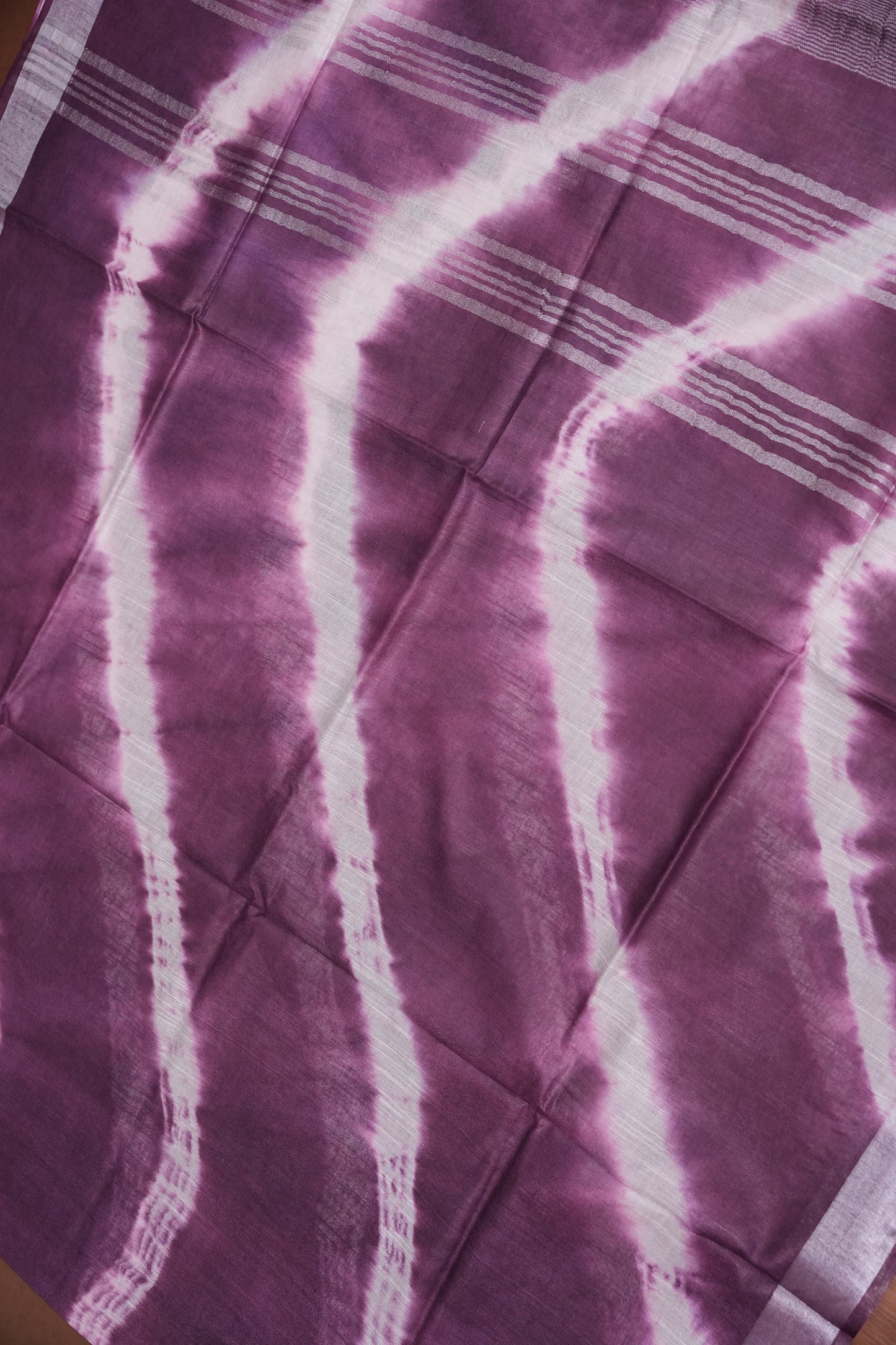 Pure Linen Shibori Print Saree - Wine