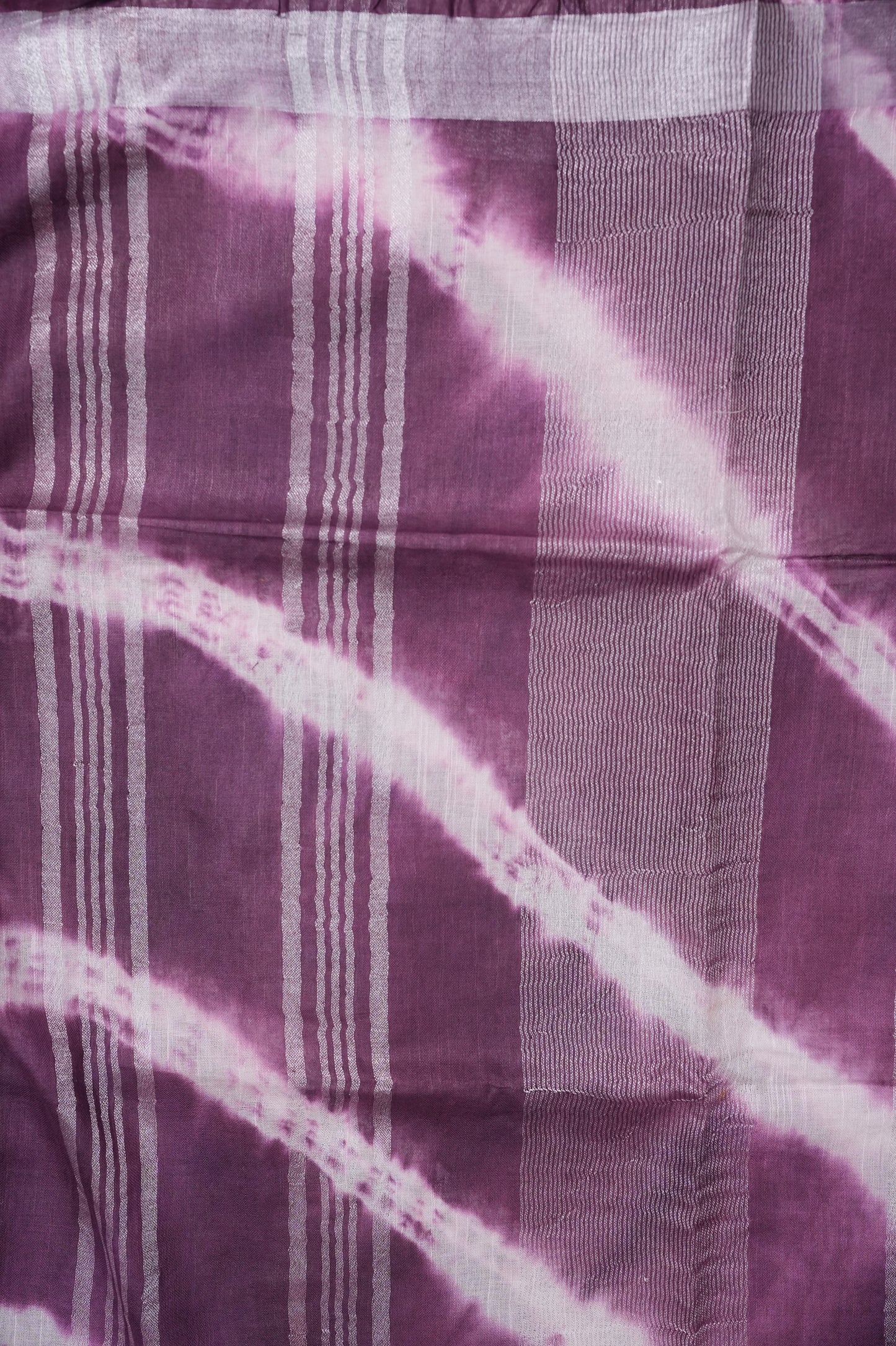 Pure Linen Shibori Print Saree - Wine