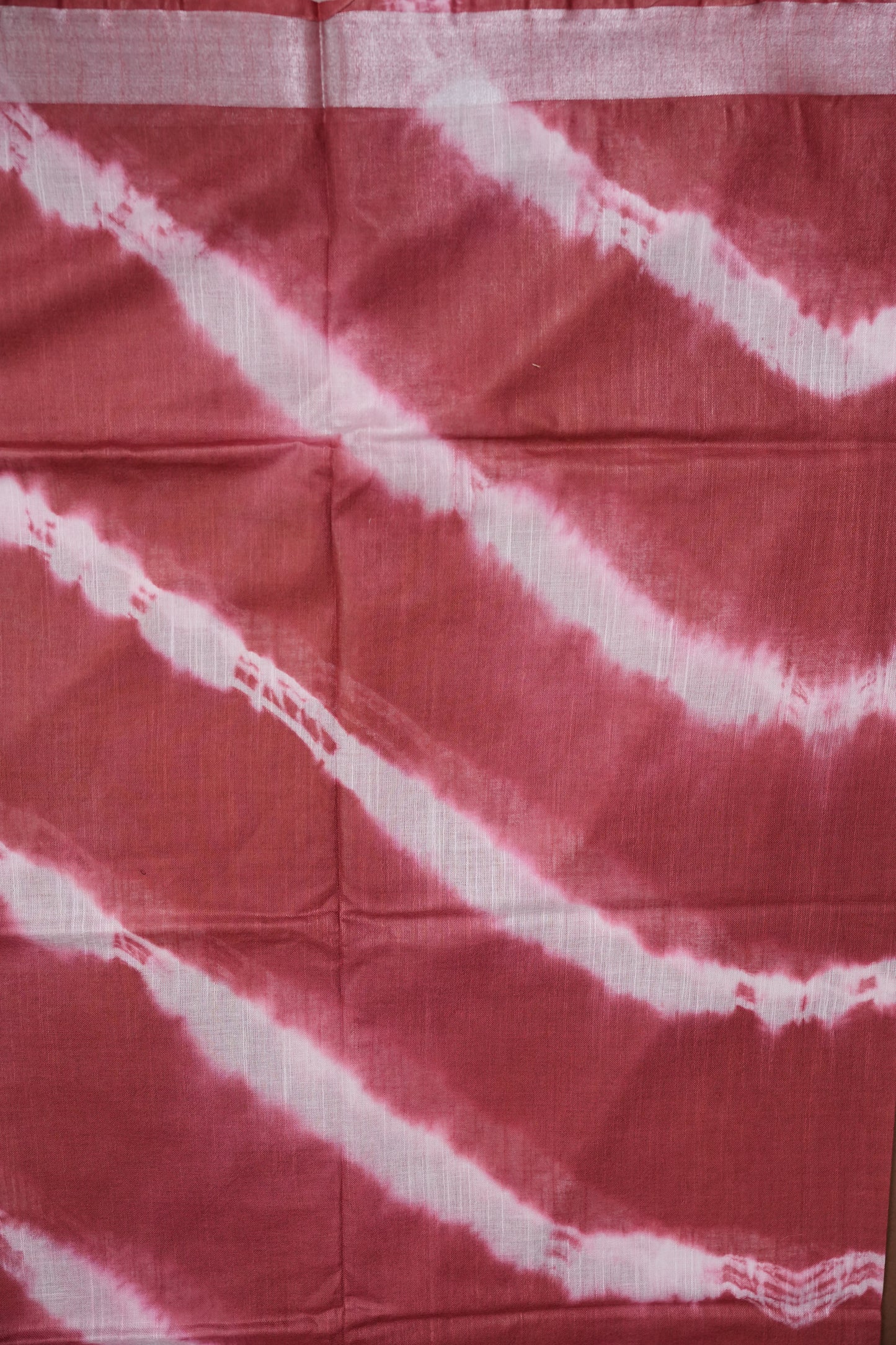 Pure Linen Shibori Print Saree - Maroon
