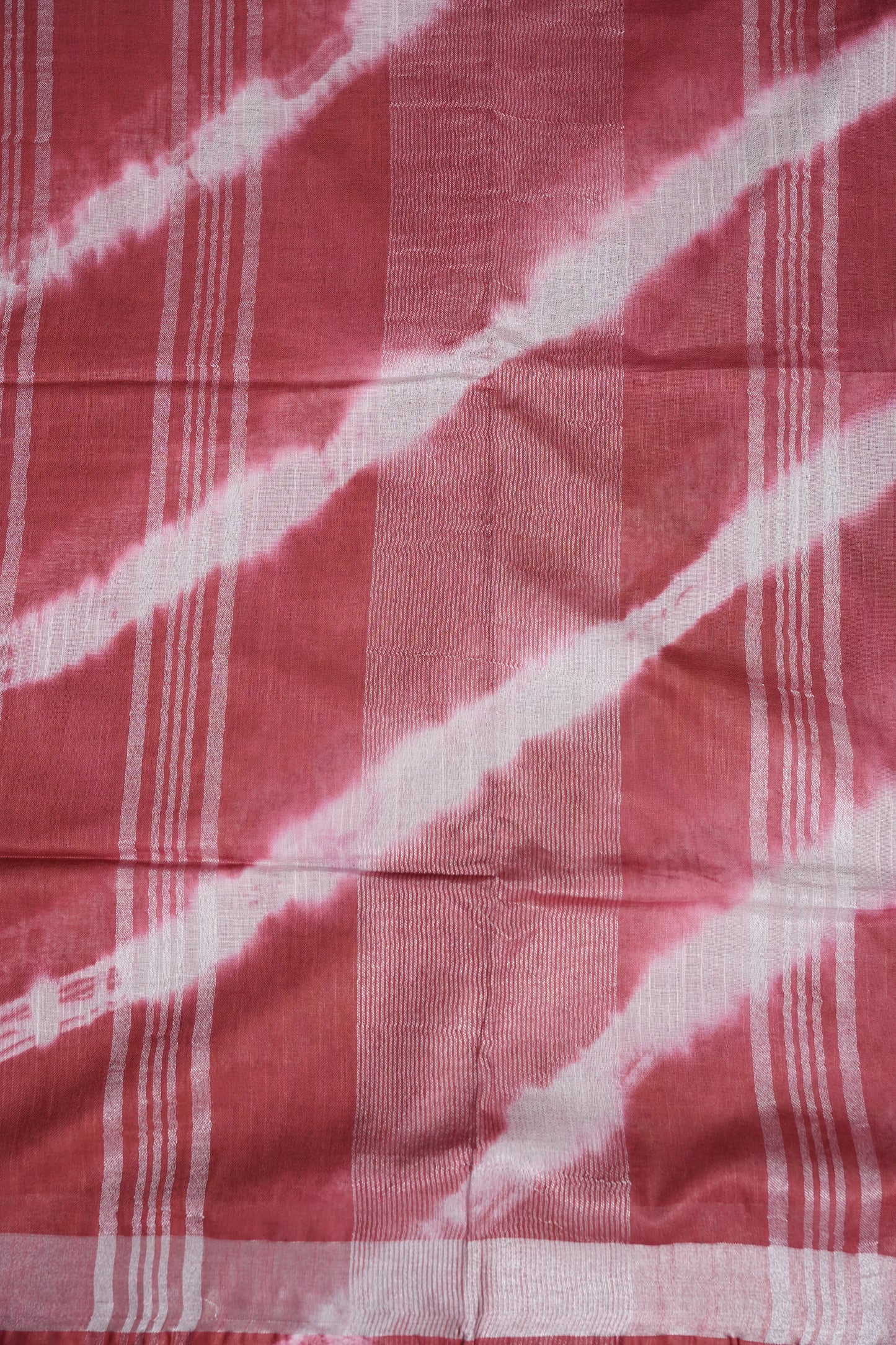 Pure Linen Shibori Print Saree - Maroon