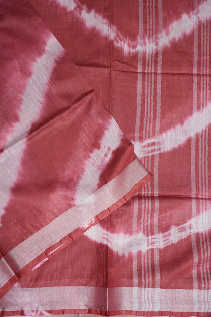 Pure Linen Shibori Print Saree - Maroon